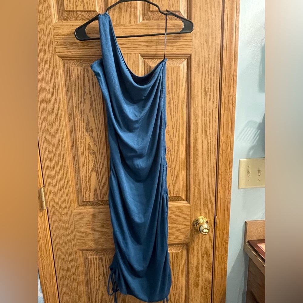 Shein XL one shoulder dress in blue shade